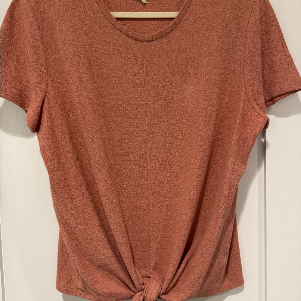 Madewell Rust Knot-Front Top